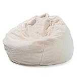Luxuriöser Sitzsack, flauschig, extra groß, bequeme Sitzgelegenheit für Erwachsene, Wohnzimmer, Entspannung, 100 cm x 120 cm, ohne Füllung, Beige