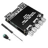 TPA3116D2 Bluetooth 5.0 Verstärker Modul, 2.1-Kanal-Subwoofer Amplifier Board 50WX2 + 100W, HiFi Stereo Audio Endstufe mit Höhen/Bassregelung, DC 12-24V, AUX/Eingang für DIY-Lautsprecher