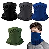 4 Stück Multifunktionstuch Schlauchschal, Elastiche Mesh Atmungsaktiv Elastiche Schlauchschal, Winddicht Loop Schal Nackenwärmer Halswärmer, Sonnenschutz Halstuch Schnelltrocknend für Männer Frauen