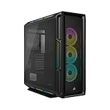 Corsair iCUE 5000T RGB Mid-Tower-ATX-PC-Gehäuse - 208 ansteuerbare RGB-LEDs - Platz für mehrere 360-mm-Radiatoren - drei integrierte CORSAIR LL120 RGB-Lüfter - COMMANDER CORE XT-Controller - Schwarz