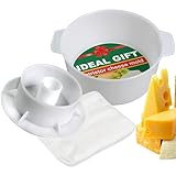 Käseherstellungsset 1,2 l - Käseform Mit Folgekolben und Baumwollgaze – Käseherstellungskorb – Paneer Maker – Käseform Mit Pressdeckel