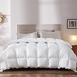 BedFabtasy Luxus-Daunendecke 200×200 cm mit 90% Gänsedaunen und 10% Federn, leichte Sommer-Bettdecke aus 100% geräuscharmem Bio-Baumwollstoff, Oeko-Tex 100, DOWN Pass, RDS Zertifiziert für Tierwohl
