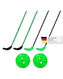 TOOLZ Hockeyschläger Set für spannende Matches - Indoor & Outdoor Hockey-Set - Hockeyausrüstung mit 4 Schlägern (108cm lang) + 2 Bälle inklusive