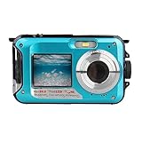 ZGJIAJU wasserdichte Anti-Shake-Digitalkamera 1080P Selfie-Videorecorder for Unterwasser Klarheit Präzise(Blue)