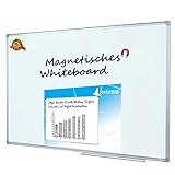 Lockways Whiteboard - Magnetisch Stabiler Tafel - praktische Weißtafel 90 x 120 cm, silbrig Metall Rahmen für Schule, Wohnung und Büro