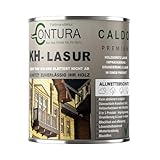 Contura KH Lasur 3in1 Holzlasur Holzschutzlasur UV- Holzschutz Dünnschichtlasur Holzöl Wetterschutz (R09066 Aluminium Metallic, 1 Liter)