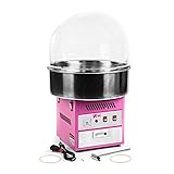 Royal Catering RCZK-1200E Zuckerwattemaschine Cotton Candy Machine mit Abdeckhaube Spuckschutz (Ø 52 cm, 1.200 W, 1 Einheit / 60 s, inkl. Zubehör) Pink