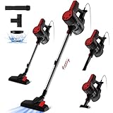 Tedrills 6-in-1 Staubsauger Beutellos,25KPa Staubsauger mit Kabel, Aktionsradius 6m, 450W Vacuum Cleaner, 1.2L Staubbehälter,Stielstaubsauger für Tierhaare,Teppich und Harten Boden