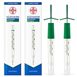 AIESI® Fieberthermometer klinischen analog glas klassisch ohne quecksilber fur erwachsene und kinder ECOTHERM (2 stuck), Mit koffer zum schnellen nullstellen, Okologische, 24 monate garantie