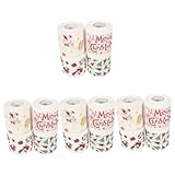 TOPBATHY 4 Sätze Weihnachtliches Toilettenpapier Bedrucktes Toilettenpapier Mit Weihnachtsbaum Und Geschenken Für Badezimmer Und Partys Für Festliche Anlässe 4 Rollen * 4