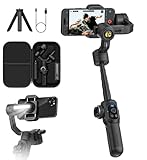 Professioneller Gimbal-Stabilisator für Smartphones, integrierte 18cm-Verlängerung und Fülllicht, 360°Gesichts/Objektverfolgungsstabilisator, 3-Achsen-Gimbal für iPhone und Android – AOCHUAN Smart S2