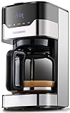 Steinborg Filterkaffeemaschine mit Timer | 1,5 Liter Kapazität | 900 Watt | Kaffeemaschine klein | Warmhaleplatte | Dauerfilter | Digitale Kaffeemaschine | Kaffee Maschine