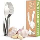 Oliver's Kitchen ® Premium Knoblauchpresse - Handlich & Leicht zu Reinigen - Zerkleinert Knoblauch & Ingwer Mühelos (Kein Schälen Nötig) - Extra Stark & Strapazierfähig
