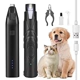 SHTALHST Pfotentrimmer für Hunde Set, Krallenschleifer für Hunde mit LED,2 Geschwindigkeiten, Krallenschere Katzen mit Laserlicht für Katzen, Leiser, Präzises Trimmen, Pfotenpflege Hund und Katze