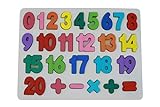 Afunti Zahlen-Holzpuzzle Grosse Bunte Nummern 1-20, Holzspielzeug für Spielerisches Lernen von Zahlen, Spielzeug ab 2 Jahre Rahmenpuzzle Geschenk für Kinder, Kinderpuzzle