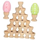 KICHOUSE 24Stücke Eierhalter im Cartoon DIY Eierbecher zum Bemalen Kreatives Bastelspielzeug für Ostern Handgefertigte Eierablage