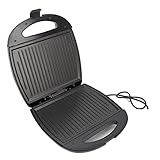 Yusat 1000-W-Sandwich-Maker mit Antihaftbeschichteter Platte, Doppelseitig Umklappbarer Elektrischer Panini-Pressgrill für Frühstückspicknick (US-Stecker 110 V 15 A)