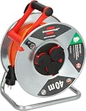 Brennenstuhl Garant S V2 IP44 Kabeltrommel 40m outdoor, TÜV-Süd Zertifiziert (Made in Germany, Kabel in Signalfarbe orange, aus Stahlblech, kurzfristiger Einsatz im Außenbereich)