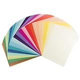 100 Transparentpapiere, DIN A4, 20 Farben, 130 g/m² | buntes Papier zum Basteln, Scrapbooking, Kartengestaltung, DIY u.v.m.