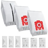 Wiederverwendbare Staubbeutel für Miele FJM Compact C1 C2 Complete C1/ S241/ S290/ S300i/ S500/ S700/ S4/ S6 Staubsauger Beutel, 3 Staubsaugerbeutel 3 Motorschutzfilter und 3 Abluftfilter