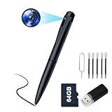 Mini Kamera, HGYGHO 1080P HD Stiftkamera Mini Übertragungkameras mit Bewegungserkennung, Tragbare Kleine Videokamera Überwachung Kamera Pen mit Audio & 5 Tinte Fills für Büro & Hause