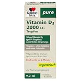 Doppelherz pure Vitamin D3 Tropfen – Vitamin D trägt zur normalen Funktion des Immunsystems bei – 9,2 ml