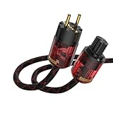 Brollitest Hi-Fi-Netzkabel 1,5 m OFC-High-End-Netzkabel Doppelt geschirmtes High-End-Netzkabel Schuko-Stecker IEC-Stecker Audiophiles Netzkabel für Hi-Fi-Geräte