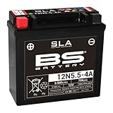 BS Battery 300841 12N5.5-4A AGM SLA Motorrad Batterie, Schwarz