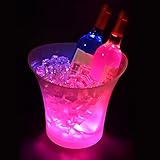 Tiandirenhe Neu Led Eiskübel,sektkühler Led,5L Led Eiseimer,Farbe Kann Eingestellt Werden, Bunter Farbverlauf,Bunter Blitz,zum Kühlen Von Champagner,Wein,Getränke,Bier,Für Party,bar Club Thema