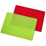 Silikonpyramiden Backmatte und Hundeberechnung Maker Nicht-Stick gesundes Kochen, Rot und Grün, 2pcs Silikon Backmatte