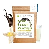 VEGAN Protein-Pulver BIO Vanille ohne Soja & Chemie [Regional aus Deutschland] - 5K pflanzliches Premium Proteinpulver » Zum Backen & als Bio Eiweiß-Shake « 600g Veganes Bio Eiweißpulver