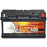 Solarbatterie AGM 12V 120Ah SUNRISE Wohnmobil Versorgungsbatterie Bootsbatterie