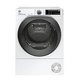 Hoover H-DRY 500 NDE H8A3TCBEXS-S Wärmepumpentrockner / 8 kg/Smarte Bedienung mit WiFi+Bluetooth/AquaVision-Kondenswasserbehälter mit optischer Füllanzeige direkt im Bullauge/Symbolblende, Weiß