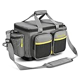 Gonex Angeltasche, Wasserabweisende Aufbewahrungstasche aus Polyestermaterial mit gepolstertem Schultergurt und Rutschfester Unterseite, geeignet für 3600 3700 Tackle Box, Grau