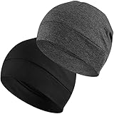 EINSKEY Fahrradmütze Unter Helm, Leichte Dünne Baumwollmütze für Herren und Damen, Perfekt als Schlafmütze, Laufmütze, Skull Cap oder Chemo Kopfbedeckung - 2er Pack