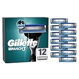 Gillette Mach3 Rasierklingen für Rasierer, 12 Ersatzklingen für Nassrasierer Herren mit 3-fach Klinge
