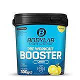 Bodylab24 Pre-Workout Booster Zitrone 300g, Energy Drink vor dem Training, Booster mit 136mg Koffein, Taurin und Guarana- Extrakt, essenzielle BCAA Aminosäuren und Beta-Alanin, Arginin und Citrullin