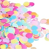 50g Konfetti Bunt, 1.5cm Mehrfarbige Runde Tissue Confetti, Punkte, Kunterbuntes Papier für Hochzeit, Geburtstag, Baby Shower, Abschlussfeier, Zeremonie Party Dekorationen