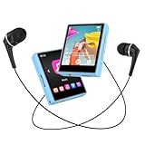 64GB MP3 Player Bluetooth 5.3, Mini Music Player mit Lautsprecher, FM Radio, Diktiergerät, E-Book, HiFi-Sound, Ideal für Sport, Kopfhörer inklusive, Unterstützung 128GB Kinder MP3 Player