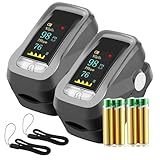 Bestyks Pulsoximeter, SauerstoffsäTtigung MessgeräT Finger, Pulsoximeter Fingeroximeter für Die Messung Des Pulses Und Der SauerstoffsäTtigung Am Finger (Spo2) (Schwarz, 2 Pack)