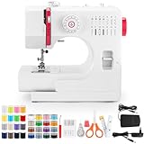 Nähmaschine, Mini tragbare Nähmaschine mit 14 Arten von Stichen, elektrische Nähmaschine für Anfänger, Dual Use Electric Foot Pedal, Ideal für Kleidung, Kissenbezüge, Laken