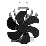 Garosa Wärmebetriebener Ofenventilator mit 6 Flügeln, Verteilt Effizient Wärme, Kamine und Petroleumöfen, Aluminiumlegierung