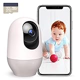 Nooie Babyphone mit 32G SD, 360-Grad-Baby-WLAN-Monitor, 1080P, Smart-Baby-Monitor mit Bewegungs-Tracking, IR-Nachtsicht, 2-Wege-Audio- und Tonerkennung, funktioniert mit Alexa, SD-Karte und Cloud