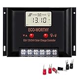 ECO-WORTHY 12V/24V 60A Solarladeregler mit LCD-Bildschirmanzeige für SALE/GELLI/FLD-Batterien, Intelligenter Modul-Multi-Ladeschutz max. 2000 W für Wohnmobil/Haus/Bauernhof