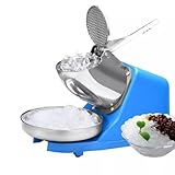 CHIMHOON Elektrischer Edelstahl Ice Crusher Crusheisbereiter, Eiszerkleinerer 220V, Eiswürfelbereiter Eiscrusher, Kapazität von Zerstoßenem Eis 65KG/H, für Kaltgetränken, Milchshakes, Blau