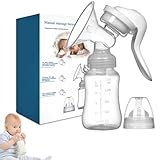 Handmilchpumpe,Manuelle Milchpumpe,Handpumpe für Muttermilch,Manuelle Stillpumpe,Tragbare Milchpumpe,Transparent Manuelle Brustpumpe und Muttermilchauffänger,Fördert Muttermilch Sanft und Effizient