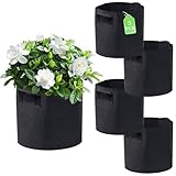 Nacaio Pflanzsäcke - Wiederverwendbarer Kartoffelsack mit Griffen Pflanzentopf für Tomaten Balkone Kartoffeln Blumen Pflanzen Gemüse (5 x 20L)