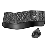 LogiLink Ergonomisches Funk-Tastatur-Maus-Set mit geteilter Tastatur (mit 13 Multimedia Keys)