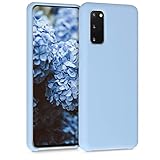 kwmobile Hülle kompatibel mit Samsung Galaxy S20 Hülle - Silikon Handy Case - Handyhülle weiche Oberfläche - kabelloses Laden - Hellblau matt