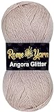 Rome Yarn Angora Glitzergarn, 75 % Acryl, 20 % Wolle, 5 % metallisches Polyester, 550 m, 100 g, Handstrickgarn, Häkelgarn, Acryl-Simli-Garn (1, 762)
